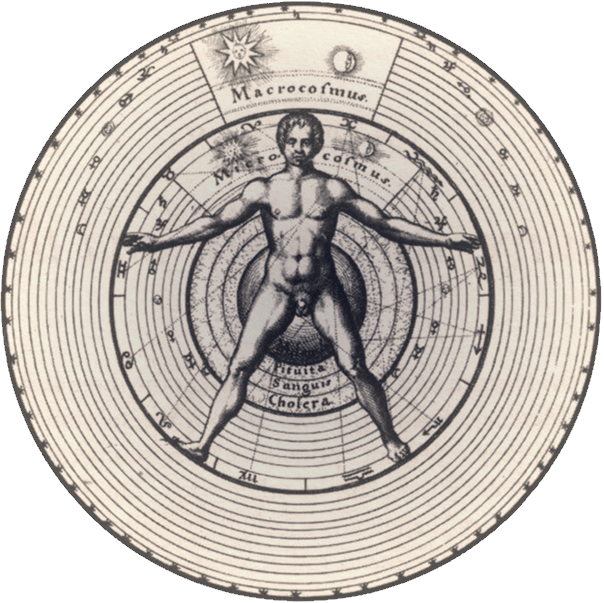 Vitruvian Macrocosmus - Robert Fludd (604x603), Png Download