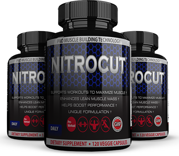 Slider Bottle - Nitrocut Pre-workout Nitric Oxide & Muscle Booster (585x510), Png Download