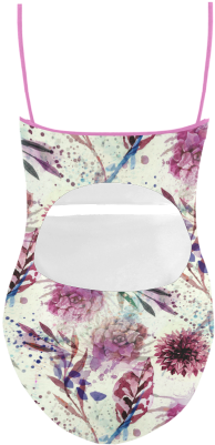 Watercolor Flowers Strap Swimsuit - Day Dress (500x500), Png Download