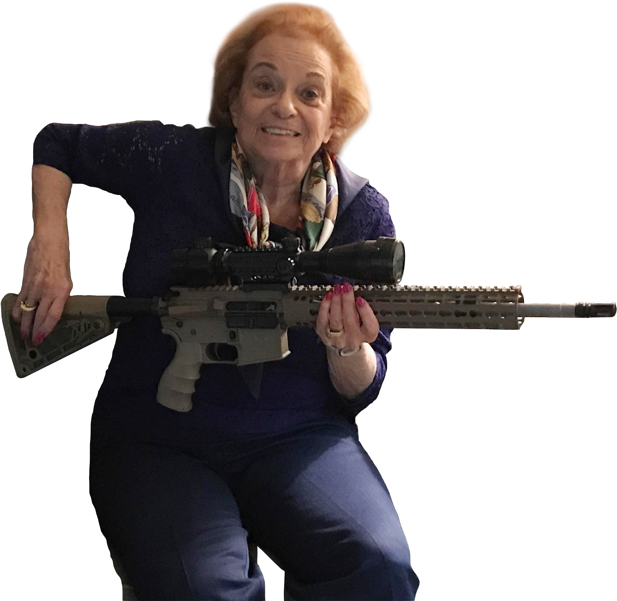 Personold Lady Holding An Assault Rifle - Assault Rifle (2451x2299), Png Download