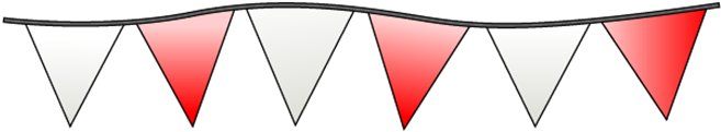 Red And White Triangle Pennants - Red (700x197), Png Download
