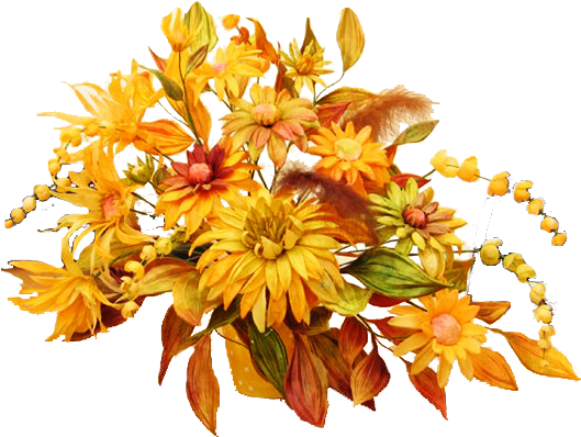 Flower Watercolor Wedding - Bordure Fleurs Automne (540x412), Png Download