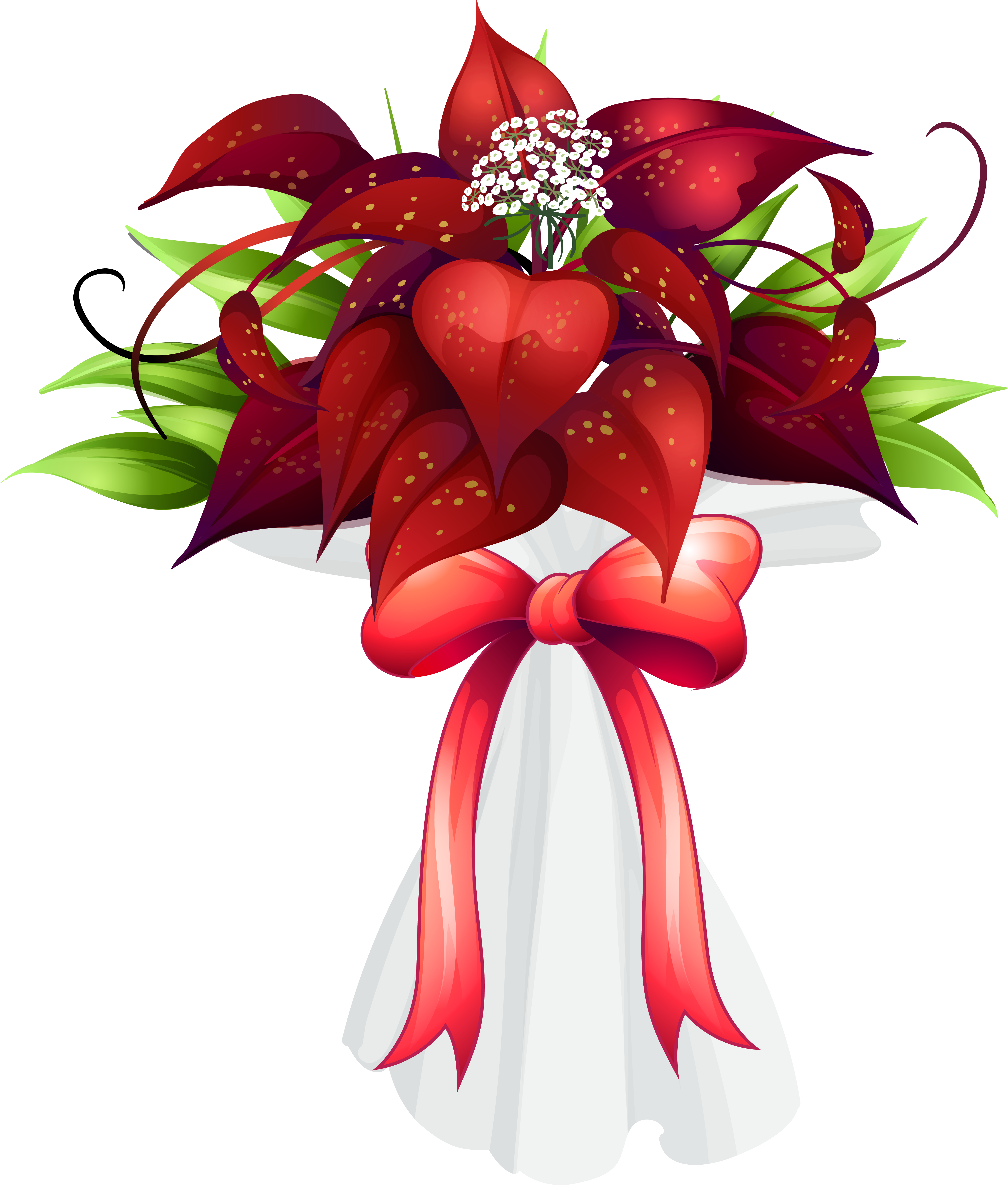 Red Flowers Bouquet Png Clipart Image - Birthday Flower Bouquet Png (514x600), Png Download
