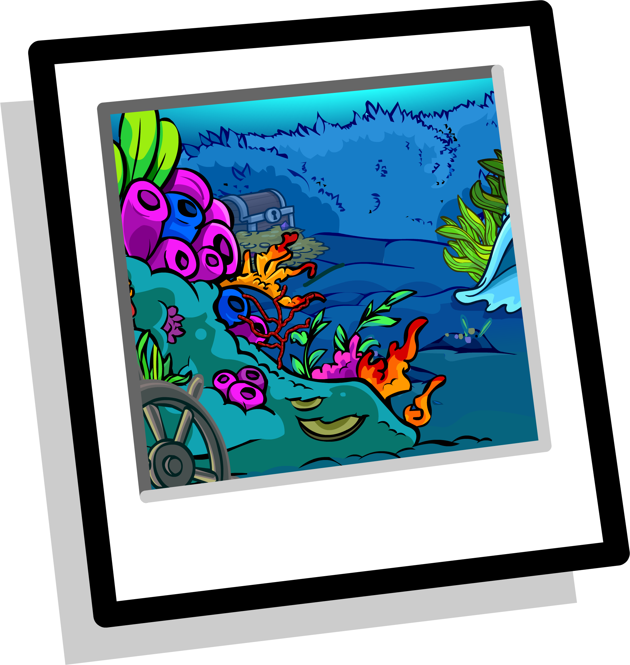 Coral Reef Background Clothing Icon Id - Club Penguin Underwater Room (2030x2141), Png Download