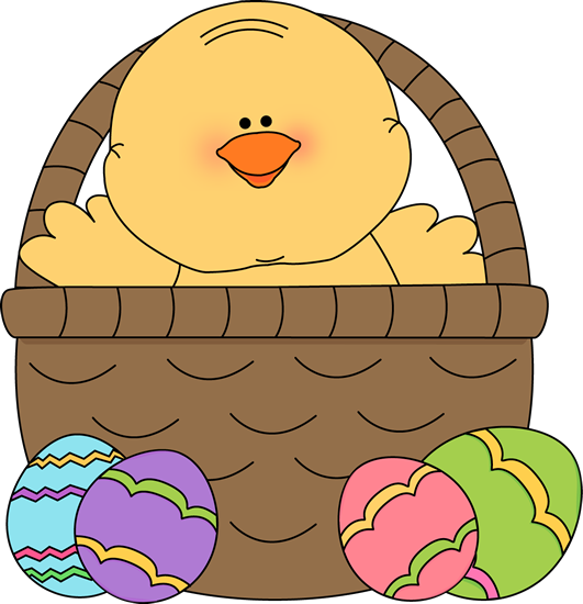Chick Inside An Easter Basket - Clip Art Easter (531x550), Png Download