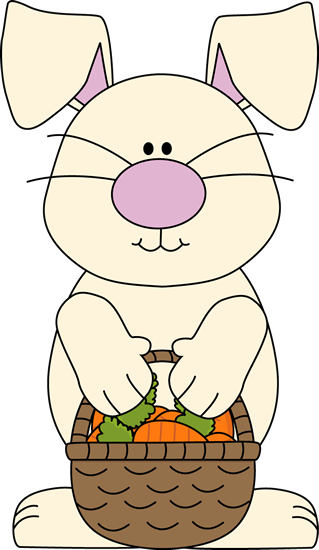 Carrots Png Easter - Easter Bunny Holding A Basket (319x550), Png Download