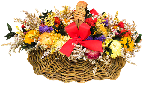 Flowers, Arrangement, Heart, Autumn - May Day Baskets Ideas (510x340), Png Download