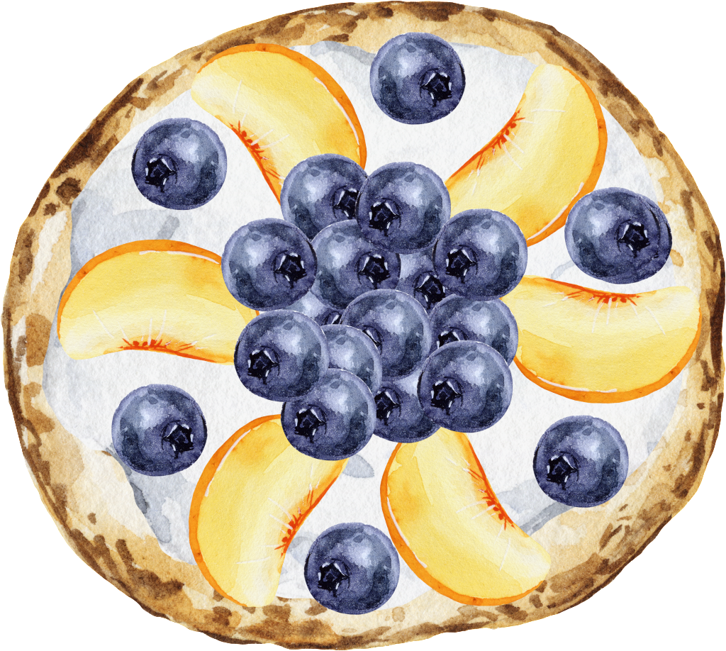 Este Gráficos Es Pintado A Mano De Blueberry Pizza - Food (1024x918), Png Download