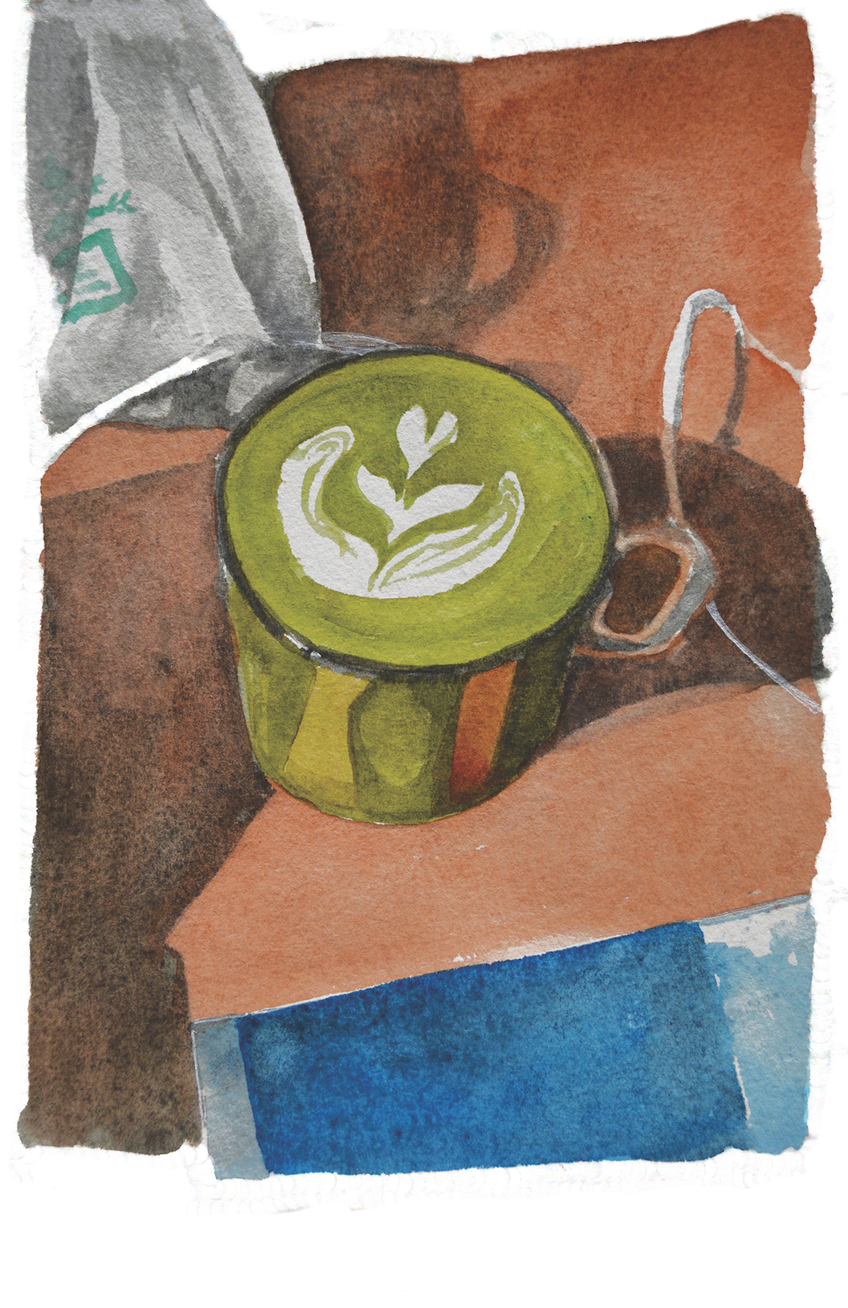 A Series Of Watercolors That Illustrate The Quiet Spaces - Sketch (1200x1850), Png Download