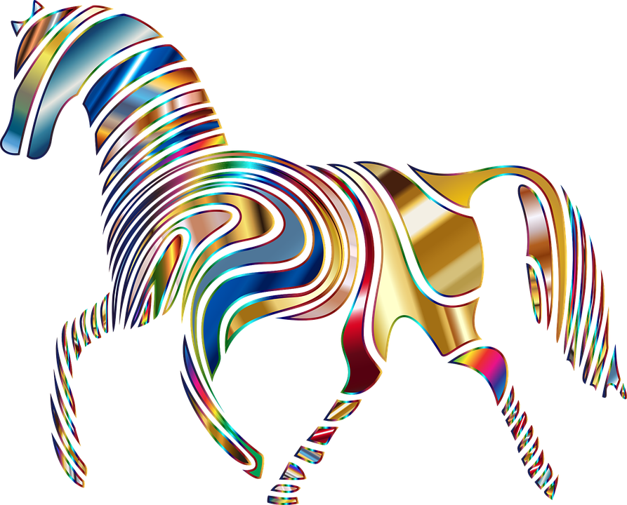 Horse, Equine, Psychedelic, Abstract, Animal, Art - Psychedelic Horse (893x720), Png Download