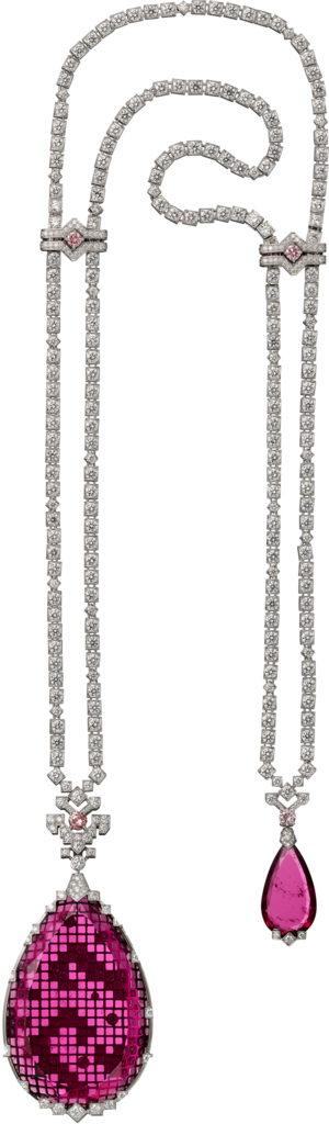 High Jewellery Necklace White Gold, Rubellites, Diamonds - Jewellery (300x1024), Png Download