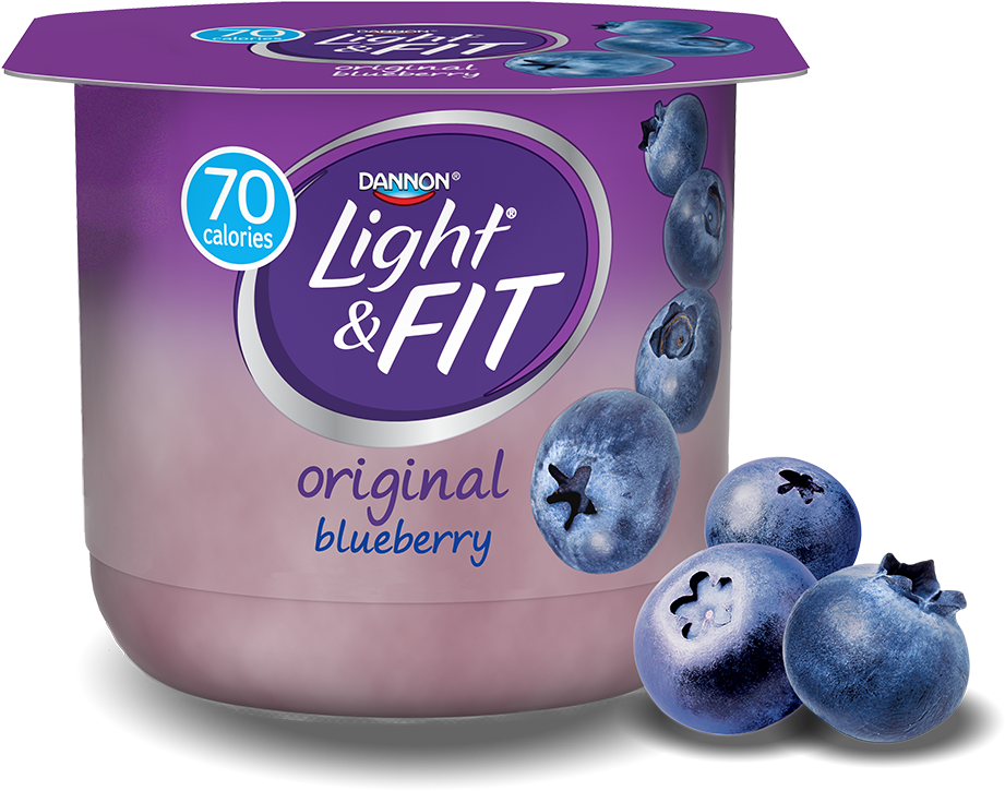 Blueberry Nonfat Yogurt - Light And Fit Blueberry Yogurt (1140x810), Png Download