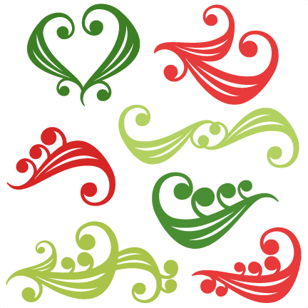 Christmas Flourishes Svg Scrapbook Title Christmas - Christmas Flourish (432x432), Png Download
