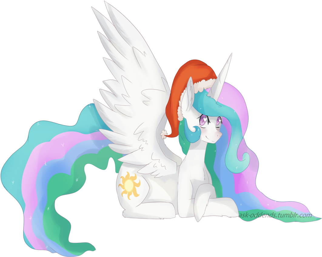Oddends, Christmas, Hat, Princess Celestia, Safe, Santa - Horse (1280x980), Png Download
