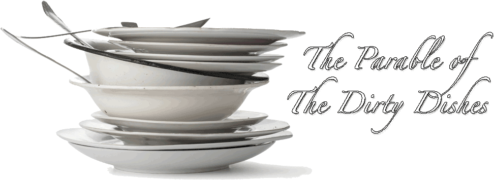 The Parable Of The Dirty Dishes - Dirty Dishes On Sink Png (1000x400), Png Download