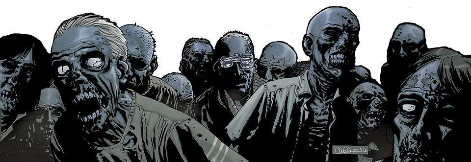 Zombies Horde Png Picture Royalty Free Library - Walkers The Walking Dead Comic (960x331), Png Download