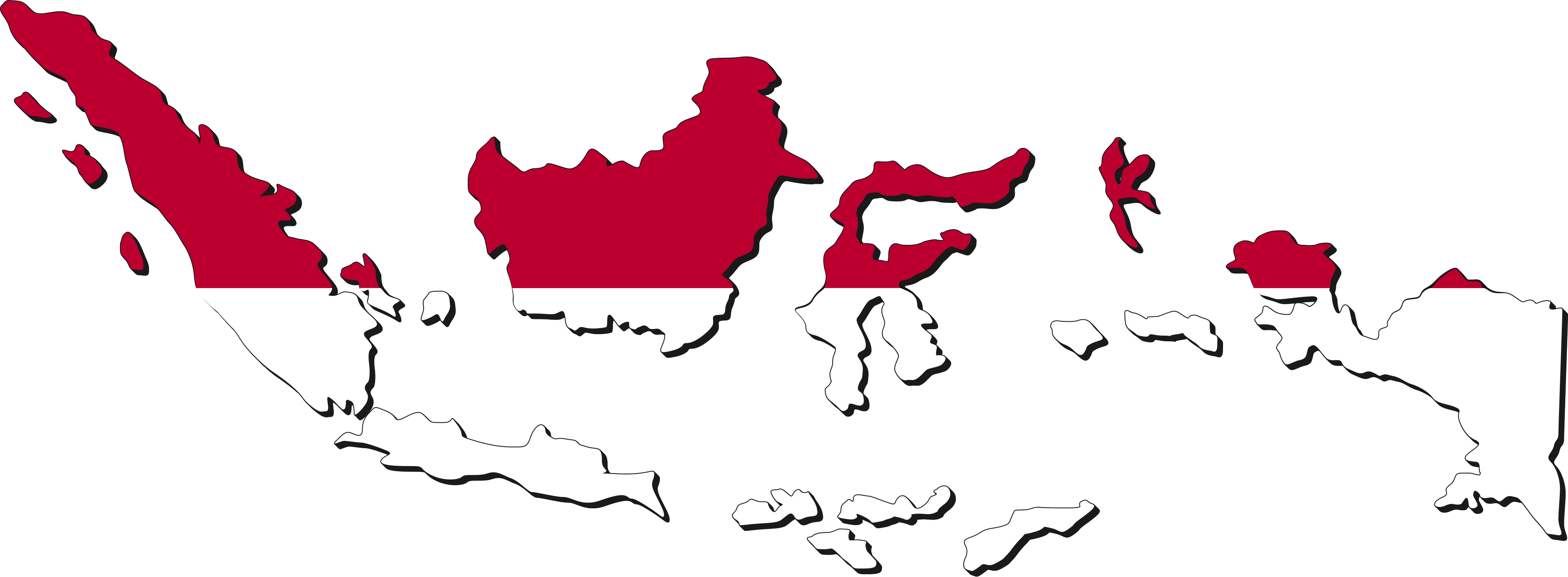 Indonesia Clipart Indonesia Map Outline - Indonesia Flag (4013x1478), Png Download