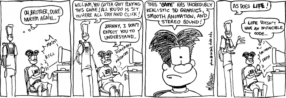 "duke Nukem Again" - Comic Strip About Sound (960x331), Png Download