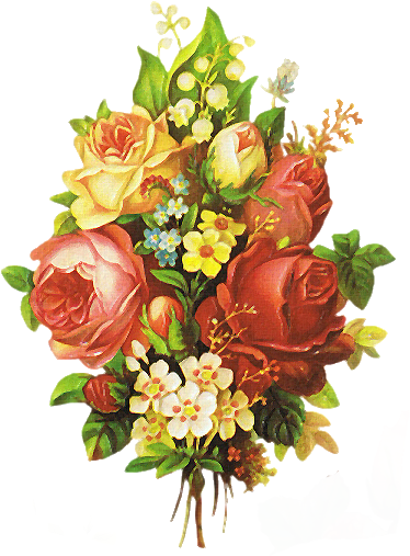 Vintage De Flores - Letras Con Flores Png (426x549), Png Download