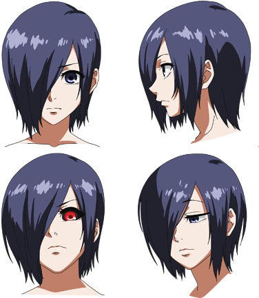 Purple Hues Which Match Her Hair - Tokyo Ghoul Touka Eyes (400x436), Png Download