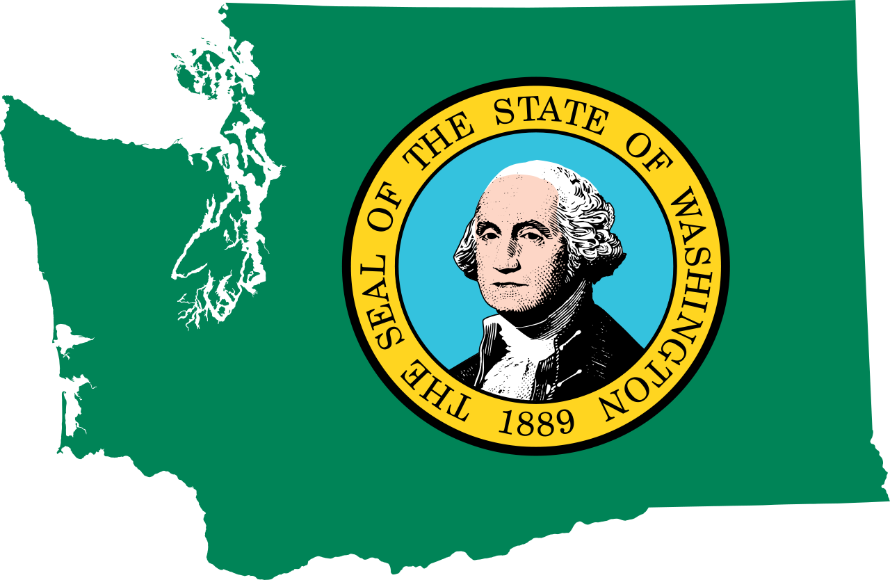 Flag Map Of Washington - Washington State Law (1280x834), Png Download