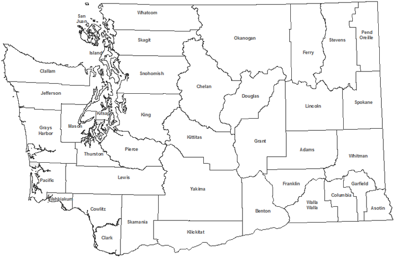 Printable Map Of Washington State Download Hd State Committee - Printable Map Of Washington State Counties  Transparent Png Image - Nicepng.com