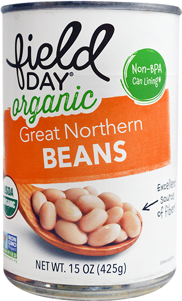Field Day Beans Great Northern Organic Canned Food-15 - Field Day Organic Canned Beans (650x650), Png Download