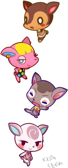 50 Images About Animal Crossing On We Heart It - Animal Crossing Deer Characters (295x750), Png Download