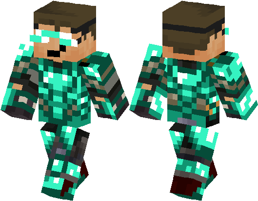Minecraft Diamond Boy Skins (528x418), Png Download