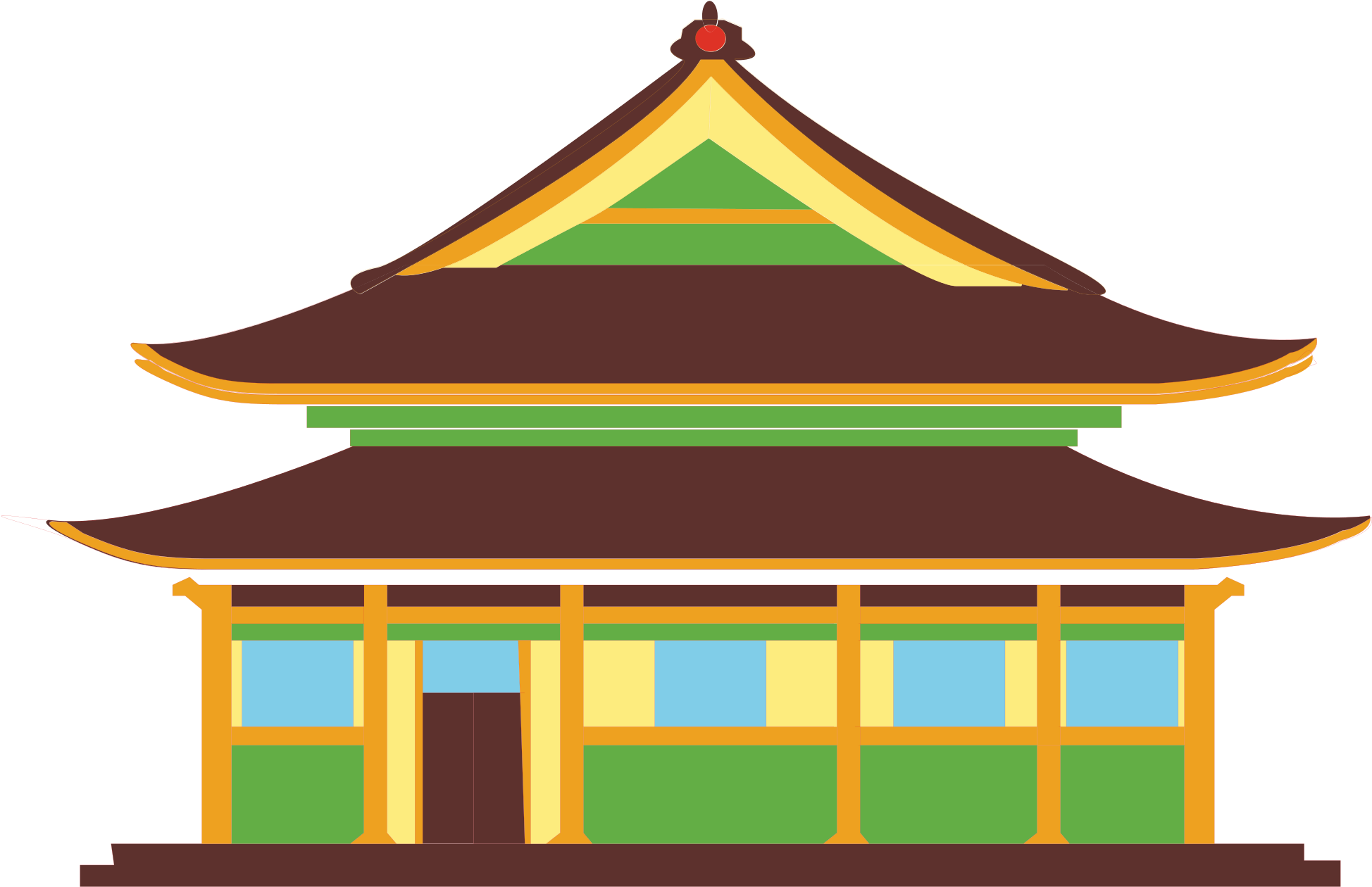 Clipart House Vector - Chinese Temple Clipart Png (2000x1332), Png Download