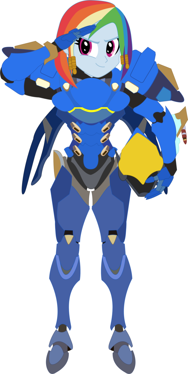 Alternate Hairstyle, Armor, Artist - Overwatch Pharah Mlp (633x1261), Png Download