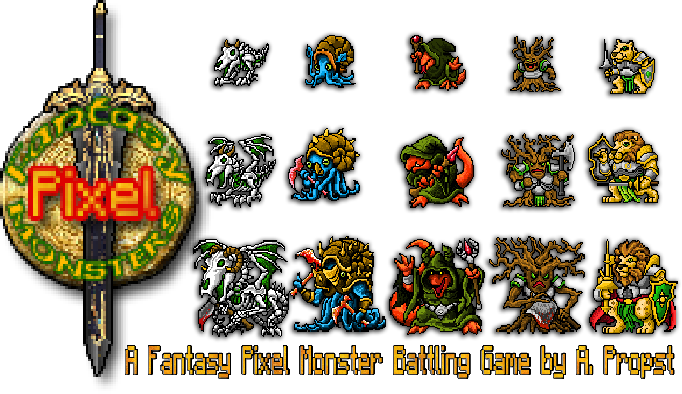 Fpm Cover Image Png - Pixel Art Fantasy Monsters (2543x1488), Png Download