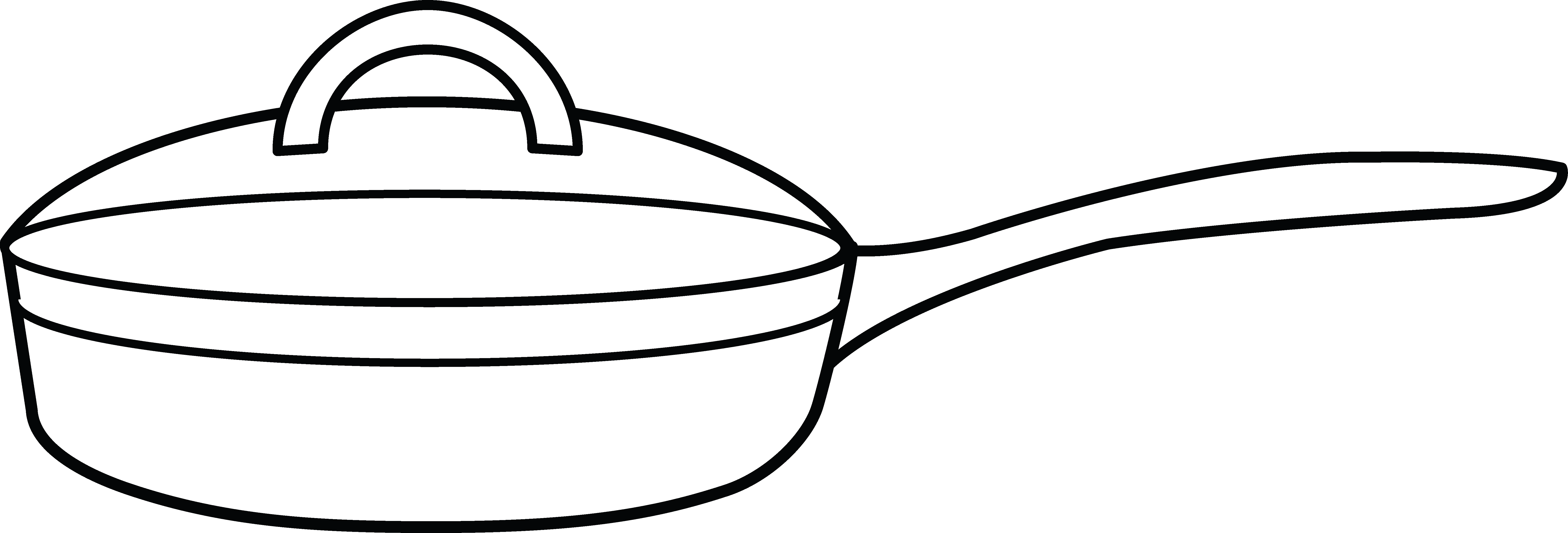 Frying Coloring Page Free Clip Art - Clip Art (7143x2432), Png Download