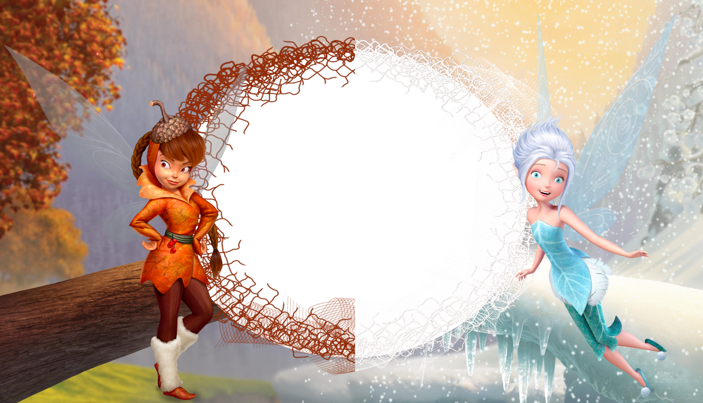 Tinkerbell Photo Frame Transparent (2453x1406), Png Download