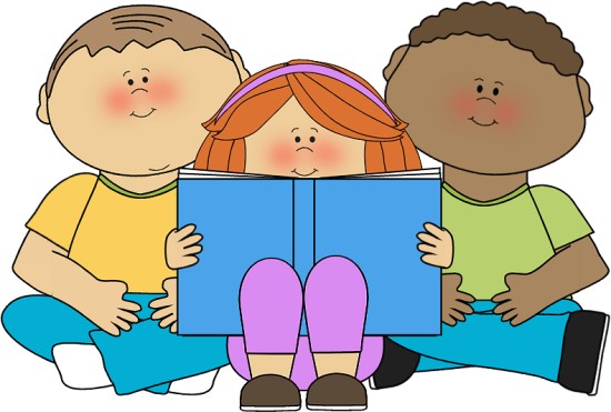 Kids Reading Clipart - Book Buddies Clip Art (550x371), Png Download