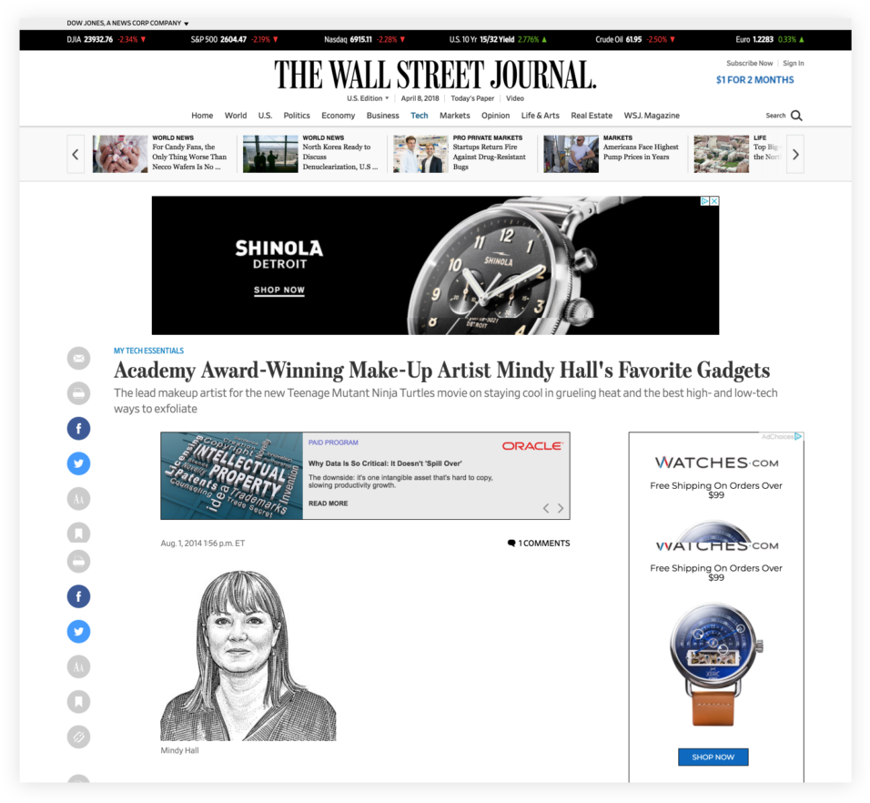 The Wall Street Journal Tech - Web Page (1024x941), Png Download