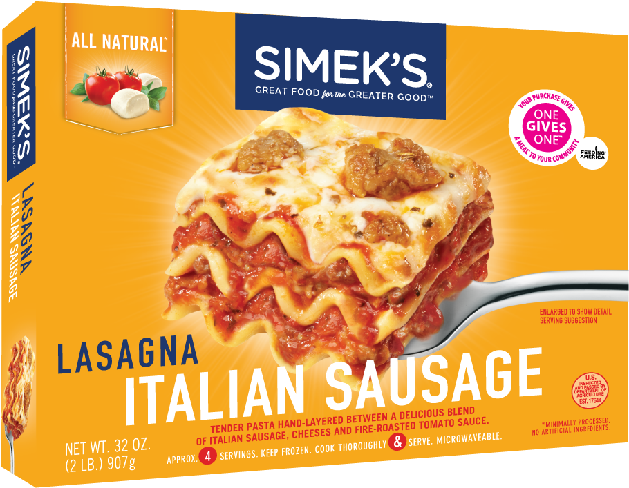 Italian Sausage Lasagna - Simeks Lasagna, Meat & Sauce - 32 Oz (1000x781), Png Download