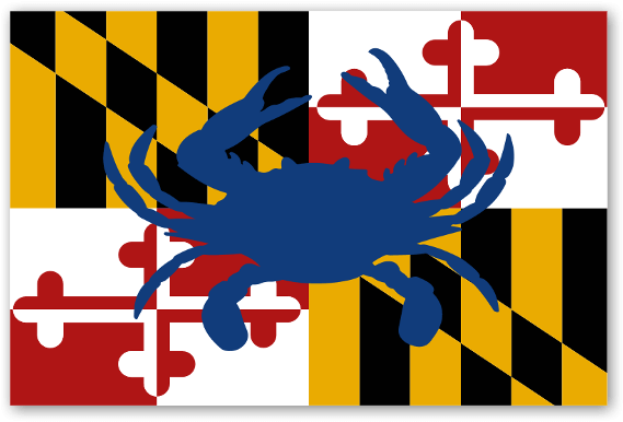 Maryland Flag Sticker - Maryland State Flag (600x414), Png Download