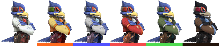 Falco Palette - Brawl Falco (768x172), Png Download