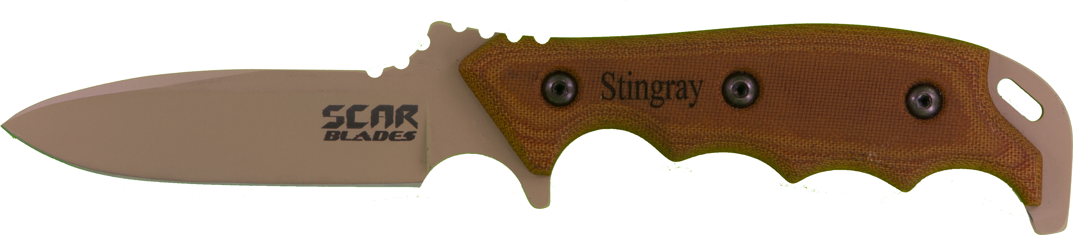 Scarblades - Scar Blades Stingray Knife, Powdercoat Gray/brown/black (4566x1638), Png Download