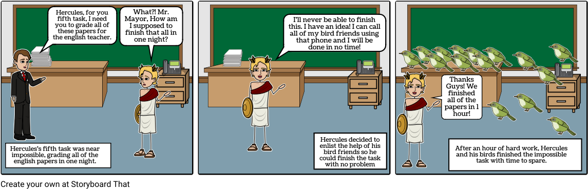 5th Task Of Hercules - Comics (1164x385), Png Download