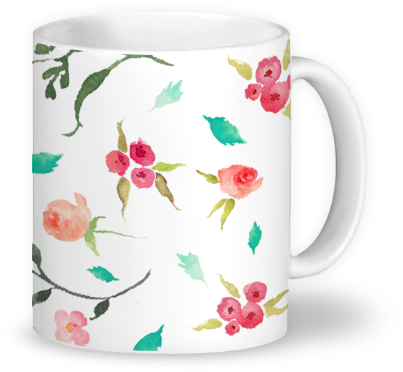 Caneca Mini Flower Watercolor De Sarah Stehling Montenegrona - Zazzle Kleines Aquarell-blumenmuster Mit Namen Iphone (800x800), Png Download
