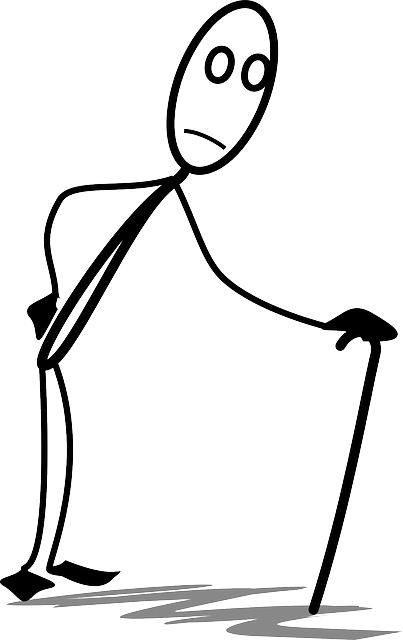 Old, Elderly, Grandfather, Grandpa, Stickman - Old Stickman (403x640), Png Download