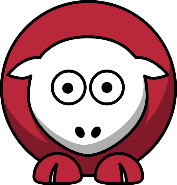 Sheep Red Velvet Cake Color Svg Clip Arts 570 X 596 (570x596), Png Download