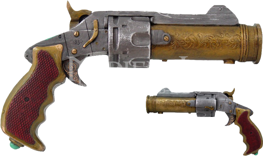 Steampunk Revolver - Colonel Steampunk Collection Pistol Resin Statue, 8 (896x896), Png Download