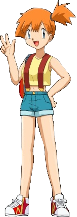 Misty Is The First Girl To Ever Travel With Ash - Misty Pokemon Png (350x900), Png Download