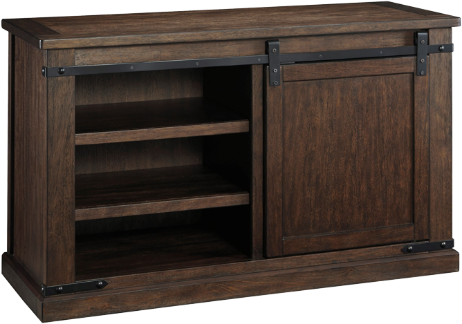 Shop Tv Stands - Ashley Furniture Budmore - Rustic Brown - Medium Tv (800x500), Png Download