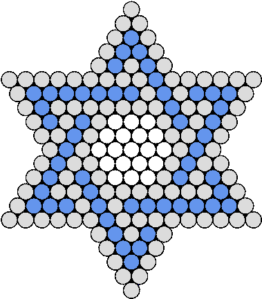 Blue And White Jewish Star Perler Bead Pattern / Bead - Star Perler Bead Patterns (398x451), Png Download