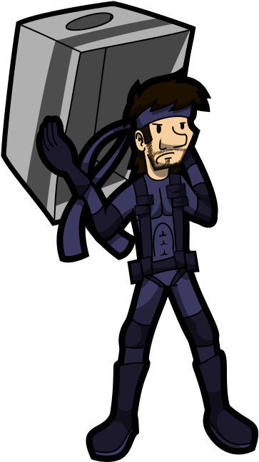 Solid Snake - Cartoon (400x689), Png Download