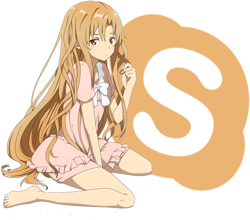 Asuna Yuuki - Skype Logo Anime (500x500), Png Download
